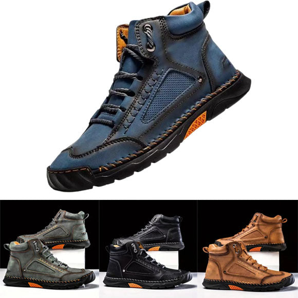 💥Heißer Ausverkauf - 50 % RABATT-Gratis versand💥Stilvolle handgenähte Herrenstiefel mit flacher Sohle