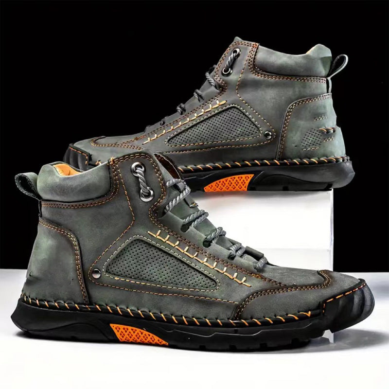 💥Heißer Ausverkauf - 50 % RABATT-Gratis versand💥Stilvolle handgenähte Herrenstiefel mit flacher Sohle