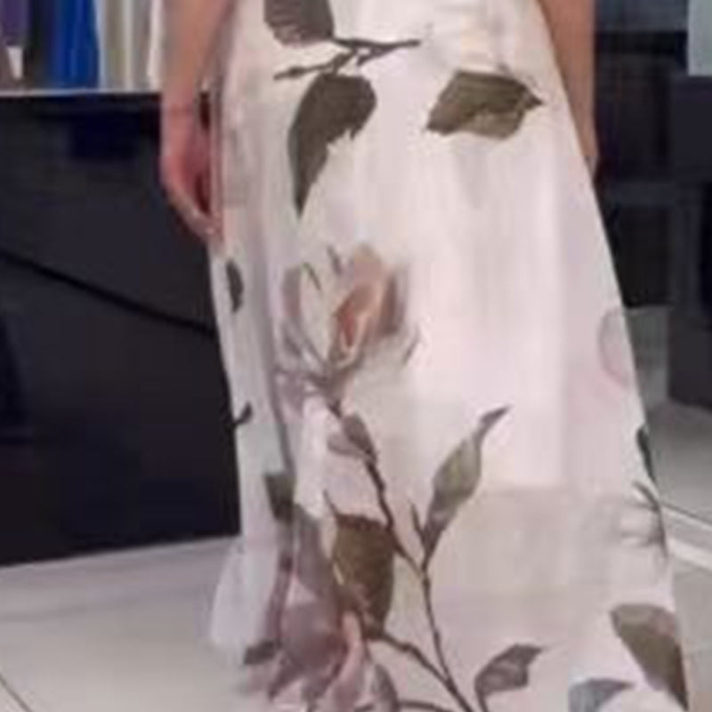 🌸Fashionable Wear🌸Damen fließendes Kleid mit Blumenmuster und Gürtel✈️ Kostenloser Versand bei 2 Einkäufen ✈️