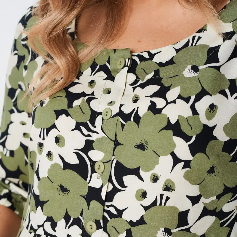 ⏳Begrenzte Zeit 50% Rabatt💥Damen Casual Floral Slim Half Sleeve Kleider