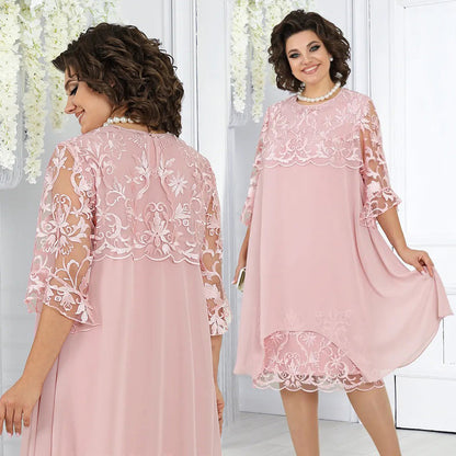 🌸💗Limited Time Half Price Offer💖Spitzen-Midikleid für Damen in lockerer Passform✈️ Kostenloser Versand bei 2 Einkäufen ✈️