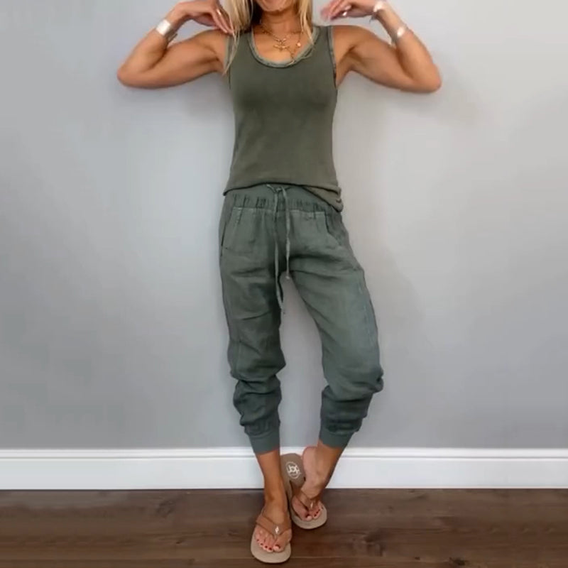 🌿Zweiteiliges Set in Volltonfarbe für Damen