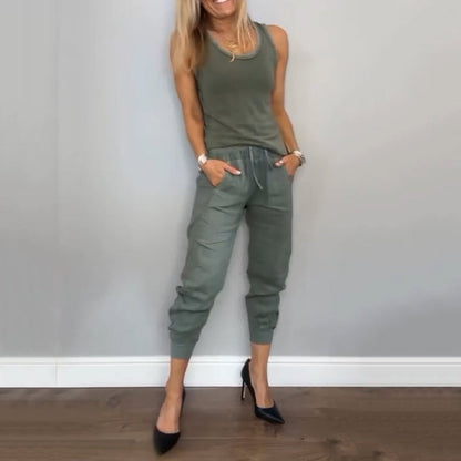 🌿Zweiteiliges Set in Volltonfarbe für Damen