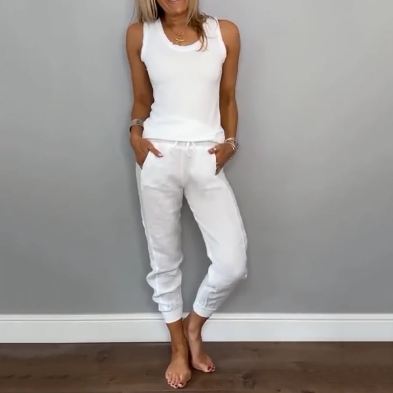 🌿Zweiteiliges Set in Volltonfarbe für Damen