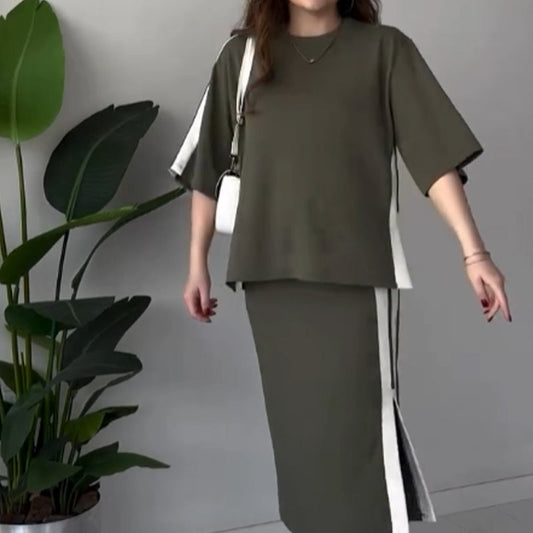 🍀Lässiger Damen-Anzug mit Schlitzrock