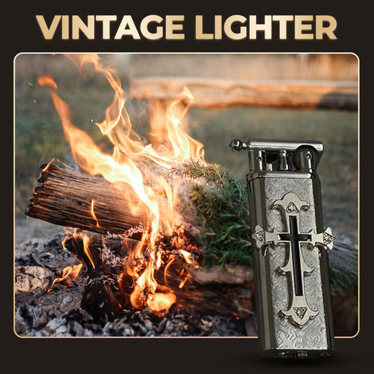 Vintage Stilvolles Feuerzeug mit Kreuz-Design