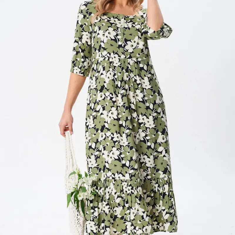 ⏳Begrenzte Zeit 50% Rabatt💥Damen Casual Floral Slim Half Sleeve Kleider